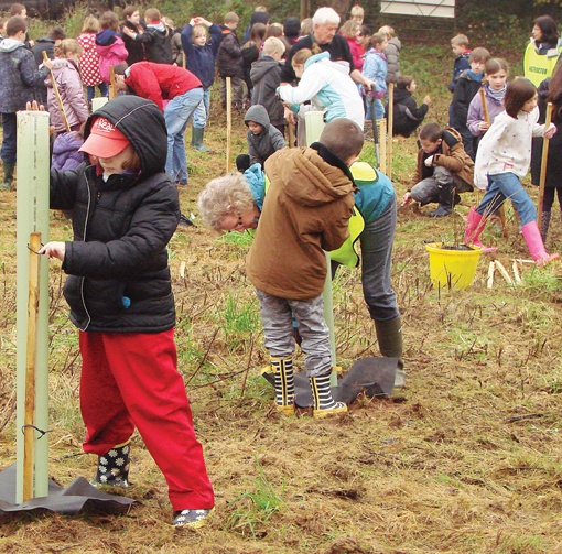 Children Planting Trees Stowey Green Spaces