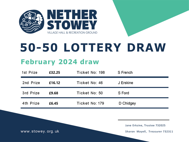 Nether Stowey 50-50 Lottery February 2024