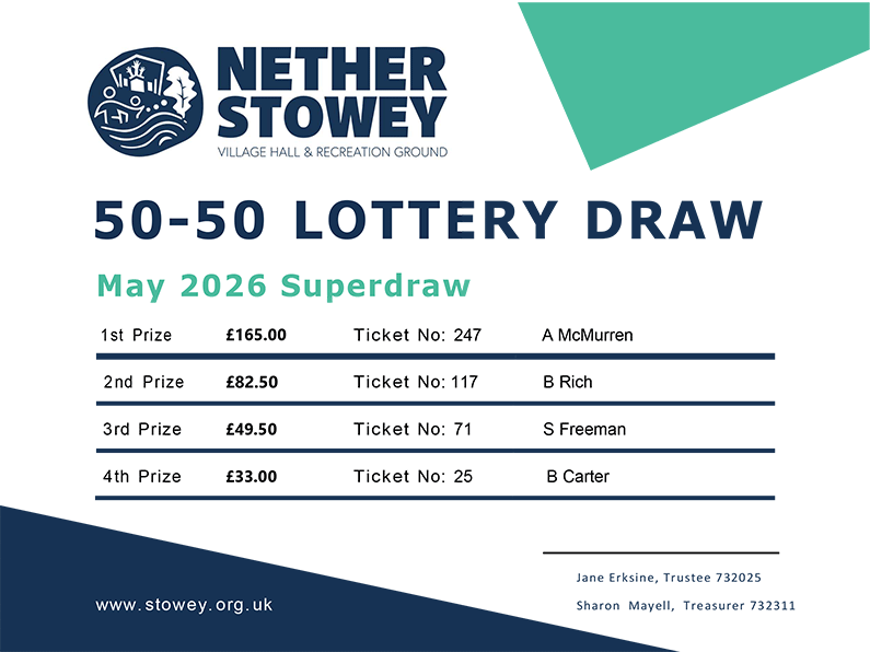 Nether Stowey 50-50 Lottery May 2026 Nether Stowey 50-50 Lottery May 2026